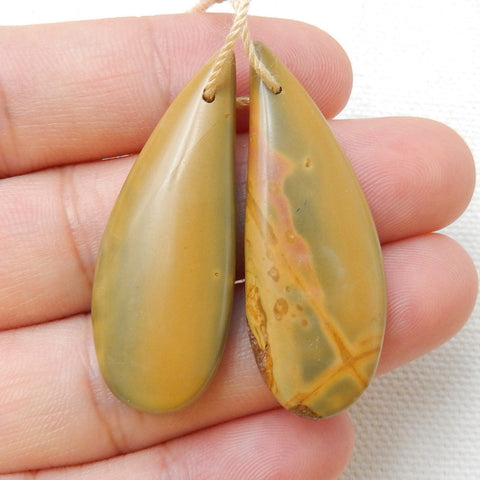 Natural Red Creek Jasper Earring Beads 40X15X6mm, 8.7g