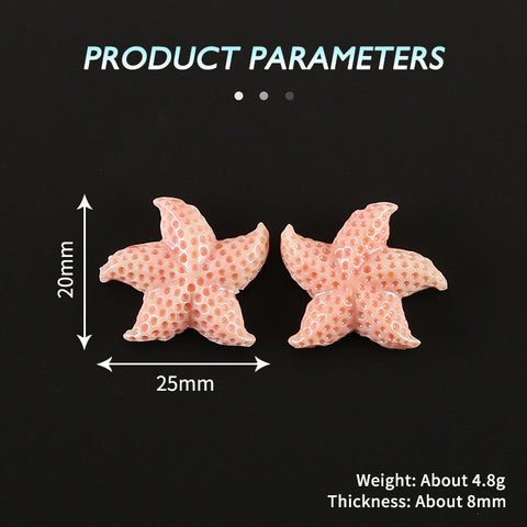 BITEFU 1Pair Pink Conch Shell (Made Of Powder Of Shell, Color Is Enhanced ) Starfish , 4.8g