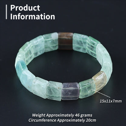 Natural Fluorite Bracelet 18*13*6mm, 20cm length, 54.9g