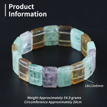 Natural Fluorite and Amethyst Bracelet 23*10*10m, 20cm length, 70g