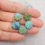 5 PCS Carved Natural Turquoise Flower Gemstone Cabochons, Jewelry DIY Making, Gemstone Wholesale, 12x12×4mm,  5.2g