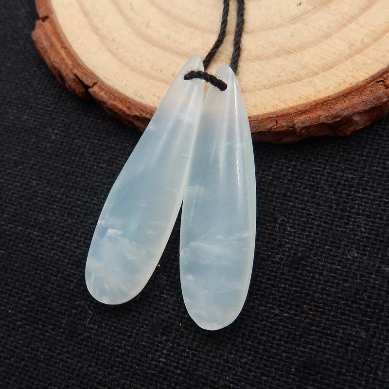 Natural Jade Earring Beads 33x9x4mm, 3.1g