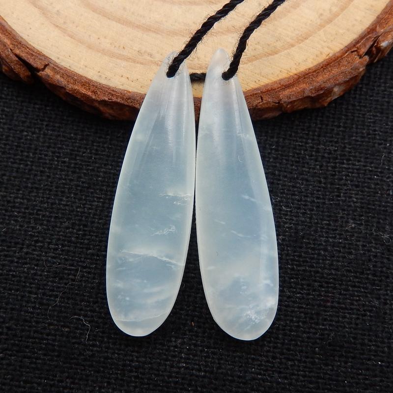 Natural Jade Earring Beads 33x9x4mm, 3.1g