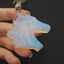 1 Strand 30 Inch Carved Opalite Horse Head Gemstone Pendant Adjustable Necklace, Unique Jewelry, 38x41x10mm, 27g