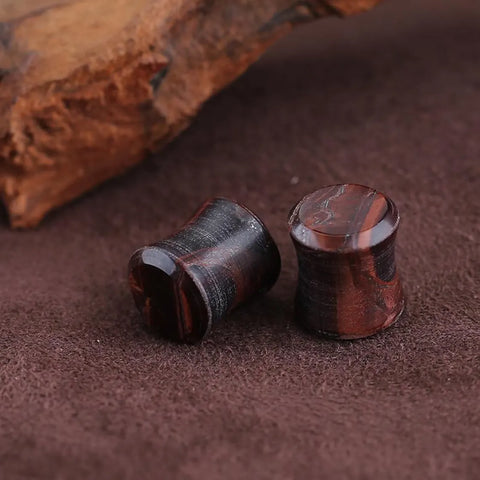 red tiger eye stone ear plugs double flare gauges