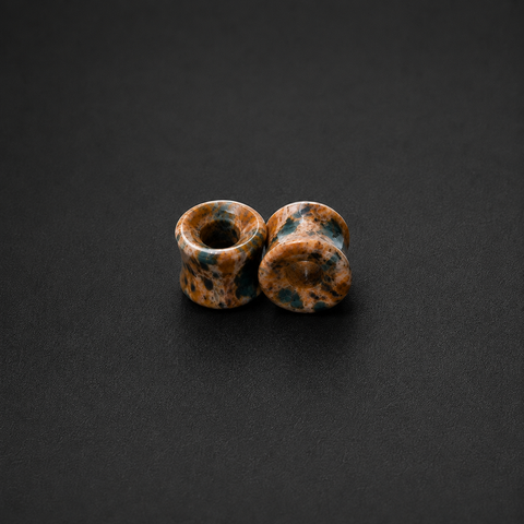 Natural Petrified Wood Opal Gauges, Teal Earthy Plugs, Double Flare Stone Plugs, Custom Sizes Available