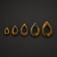 Natural Tiger Eye Teardrop Hollow Plugs — Handcrafted Gemstone Ear Gauge Pair