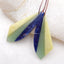 Intarsia Of African Sodalite, Serpentine And Green Aventurine Earring Beads 43x12x5mm, 9.3g