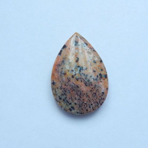 Natural Stone Water Drop Shape Leopard Stone cheap Cabochon 30x20x5mm 4.7g - MyGemGarden