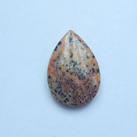 Natural Stone Water Drop Shape Leopard Stone cheap Cabochon 30x20x5mm 4.7g - MyGemGarden