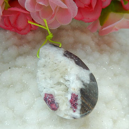 Nugget Gemstone Ruby Quartz Gemstone Natural Pendant Bead, 42x26x11mm, 16.2g - MyGemGarden