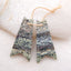 Natural Green Zebra Jasper Carved feather Earring Beads 36X17X5mm, 6.9g