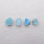 4 PCS Natural Larimar Cabochons 16x14x5mm, 14x11x6mm, 7.1g
