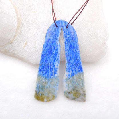 Natural Lapis Lazuli Earring Beads 57x15x4mm, 12.5g