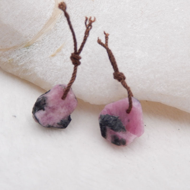 1 paire de boucles d'oreilles en forme de larme avec opale rose naturelle, 14 x 12 x 7 mm, 3,9 g.