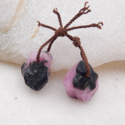 1 paire de boucles d'oreilles en forme de larme avec opale rose naturelle, 14 x 12 x 7 mm, 3,9 g.