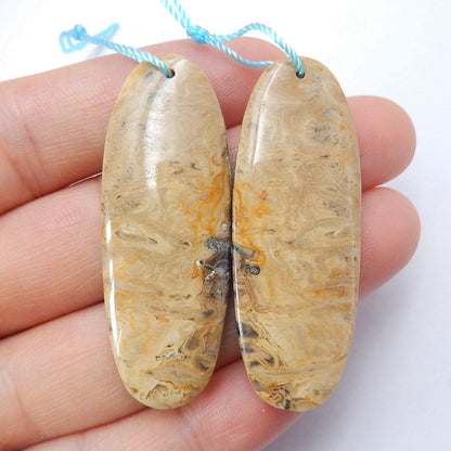 Natural spot stone Oval Earrings Pair, stone for Earrings making, 46x17x6mm, 15.38g - MyGemGarden