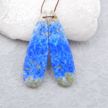 Natural Lapis Lazuli Earring Beads 49X14X5mm, 12.2g