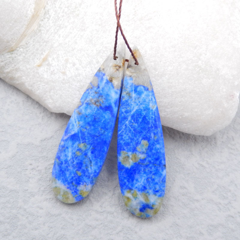 Natural Lapis Lazuli Earring Beads 49X14X5mm, 12.2g