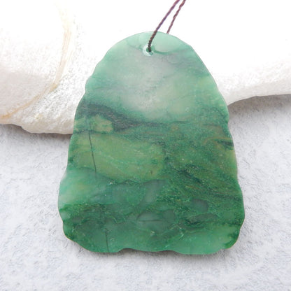 Natural Buddstone (African Jade) Carved Lucky Pendant Bead 46x37x5mm, 16.0g