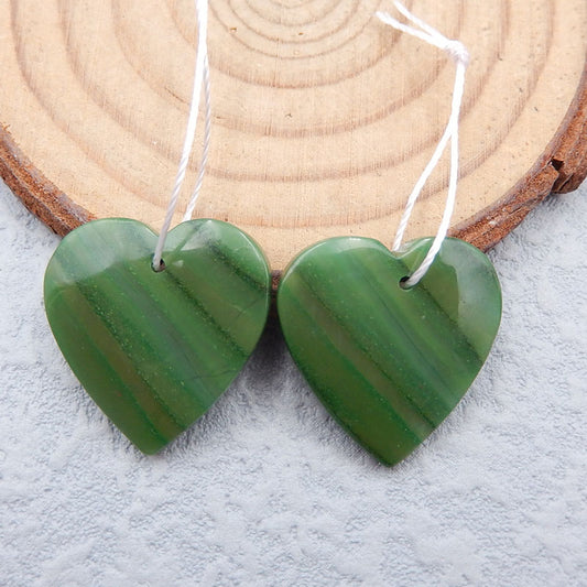Natural Buddstone (African Jade) Earring Beads 20x20x4mm, 5.4g