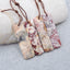 4 PCS Natural Rhyolite Bird's Eye Jasper Pendant Beads 40x12x4mm, 13.3g