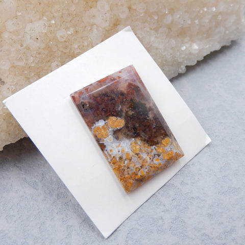 天然矩形海洋玛瑙宝石凸圆形，28x19x4mm，4.9g