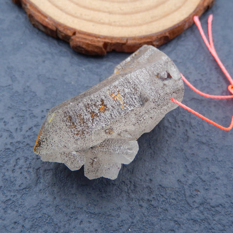 Perle pendentif spécimen de pierre précieuse de quartz 41x25x20mm, 21.4g