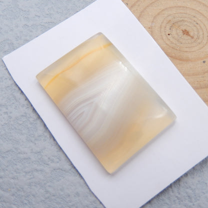 Natural Yellow Banded Agate Cabochon 40x27x5mm, 13.4g