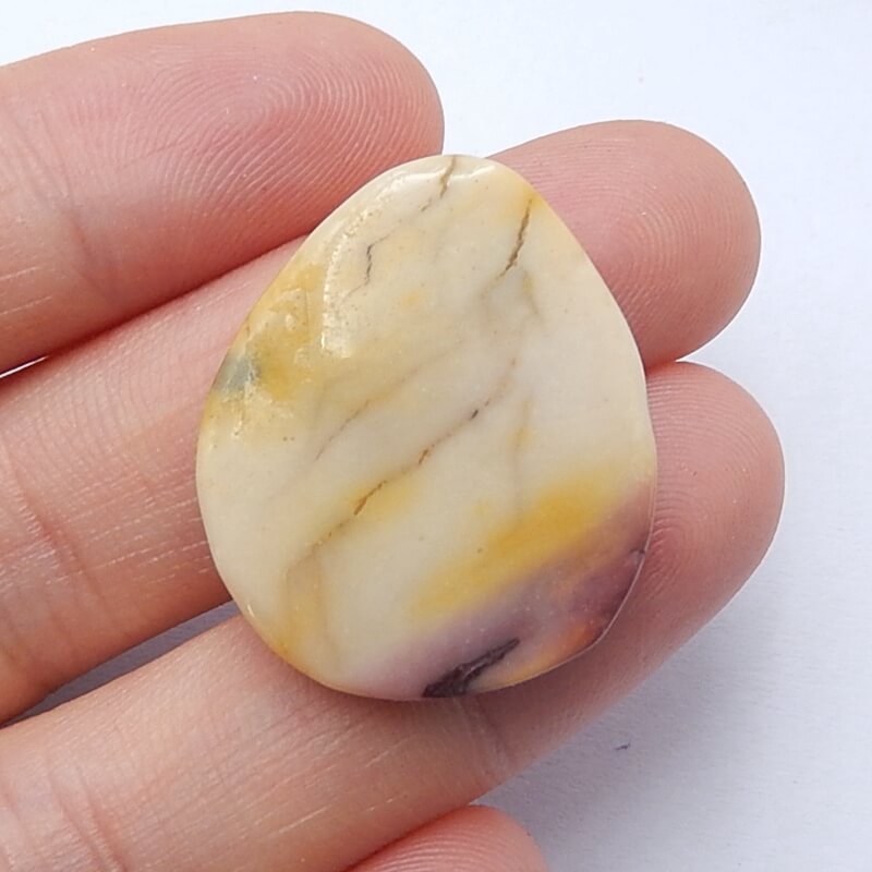 Natural Mookaite Jasper Gemstone Cabochon, 26x22x6mm, 4.8g - MyGemGarden