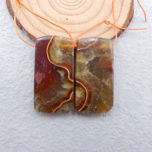 Natural Ammonite Fossil Earring Beads 37x19x7mm, 24.9g