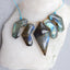 5 PCS Natural Labradorite Pendant Beads 45X22X8mm, 27X15X7mm, 28.6g