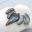 5 PCS Natural Labradorite Pendant Beads 45X22X8mm, 27X15X7mm, 28.6g