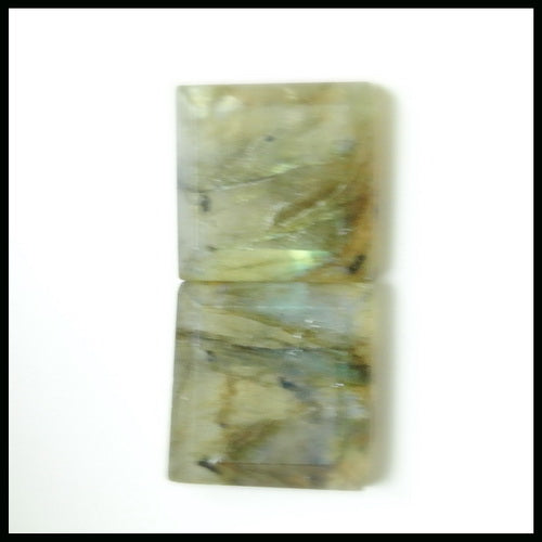 Natural Labradorite Gemstone Cabochon Pair 14x5mm,4.8g - MyGemGarden