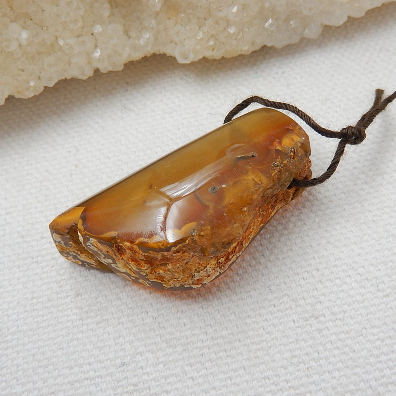 Nugget Agate Gemstone Pendant Fashion jewelry, 37x18x13mm, 14.5g - MyGemGarden