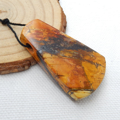 Natural Multi-Color Picasso jasper Drilled Pendant Bead, 48x28x12mm, 24.6g - MyGemGarden