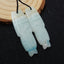 Amazonite Carved Feather Shaped Earrings Stone Pair, 37x12x4mm, 6.4g - MyGemGarden