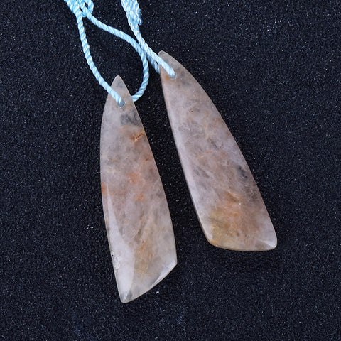 Natural Ocean Jasper Drilled Earrings Pair 35x10x4mm,4.82g - MyGemGarden