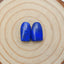 Natural Lapis Lazuli Cabochon Pair, 14x7x4mm, 2.0g - MyGemGarden