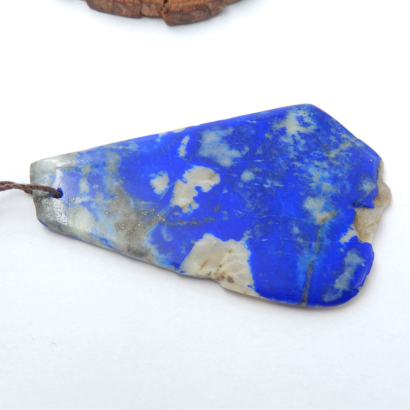 Nugget Lapis Lazuli Material Gemstone Pendant Bead, 67x42x5mm, 21.3g - MyGemGarden