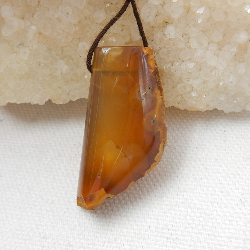 Nugget Agate Gemstone Pendant Fashion jewelry, 37x18x13mm, 14.5g - MyGemGarden