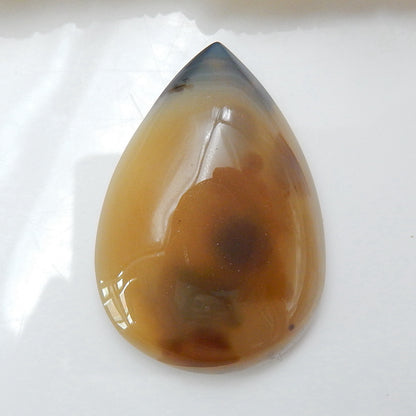 Natural Agate Teardrop Gemstone Cabochon, 38x26x8mm, 11.5g - MyGemGarden