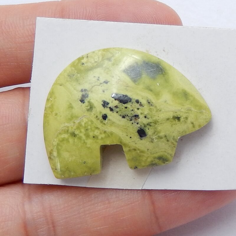 Natural Serpentine Gemstone Cabochon, 30x22x6mm, 6.2g - MyGemGarden
