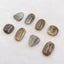 8 件拉长石凸圆形，21x12x3mm，16x15x4mm，13.3g