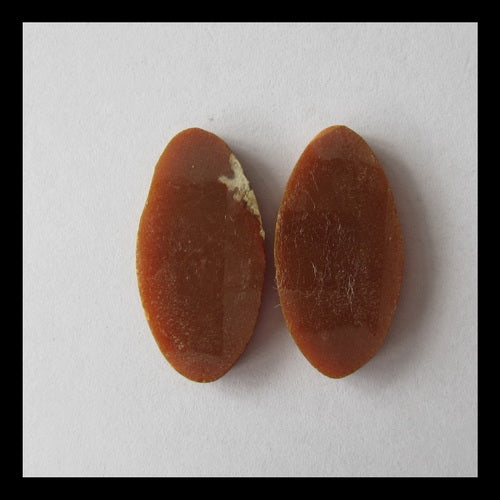 Red Agate Cabochon Pair 26x13x3mm,3.5g - MyGemGarden