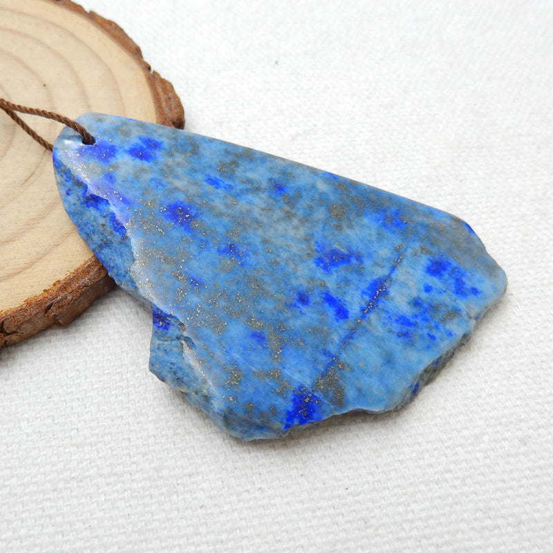 Nugget Lapis Lazuli Material Gemstone Pendant Bead, 61x38x6mm, 23.5g - MyGemGarden