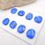 8 Pcs Natural Lapis Lazuli Flatback Gemstone Cabochons, 18x17x4mm, 20x16x4mm, 23.9g