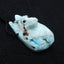Unique larimar Handmade carved wolf head pendant bead, 34x21x17mm, 11.6g - MyGemGarden