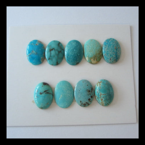9 PCS Natural Turquoise Cabochon 14x10x4mm,14x10x2mm,5.45g - MyGemGarden