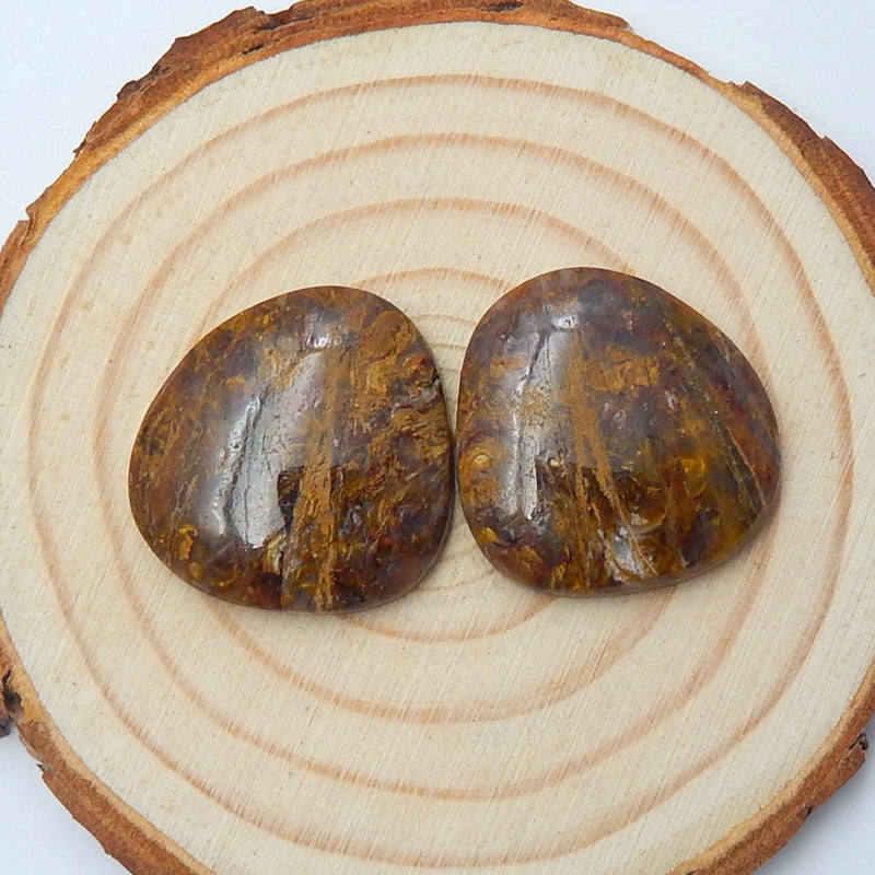 Natural Pieterisite Gemstone Cabochon pair, 22x21x5mm, 7.5g - MyGemGarden